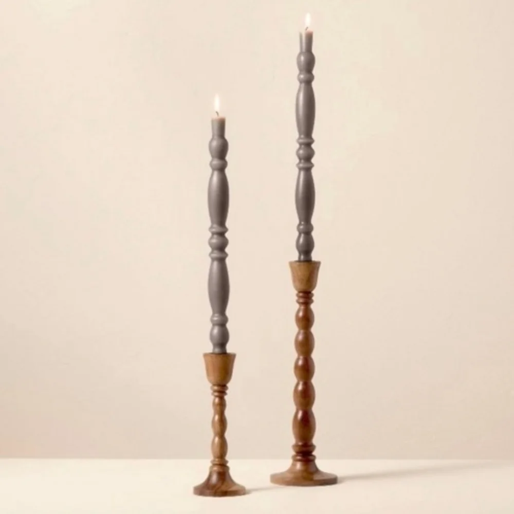 Hearth And Hand 14in. Spindle Taper Candles Gray 1 Box Of 6